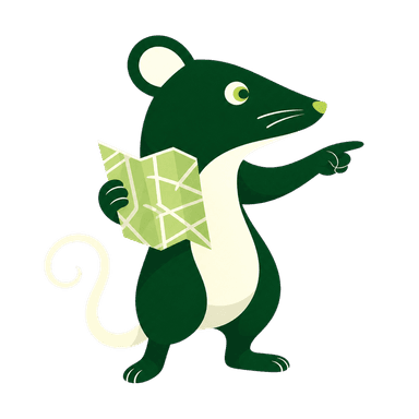 The ParkingRat mascot points toward the NYC parking map